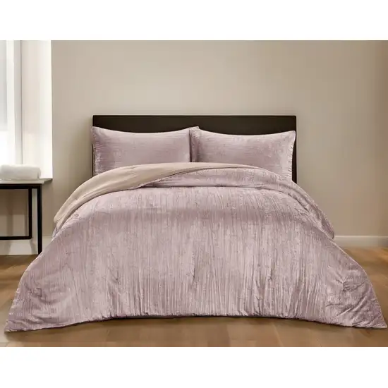 Blush King Polyester 180 Thread Count Washable Down Comforter Set Photo 1