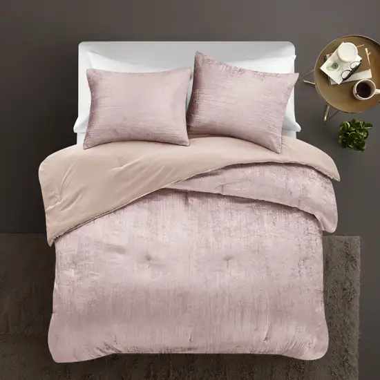 Blush King Polyester 180 Thread Count Washable Down Comforter Set Photo 4