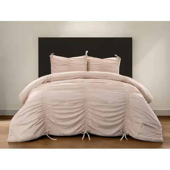 Blush King Polyester 180 Thread Count Washable Down Comforter Set Photo 1