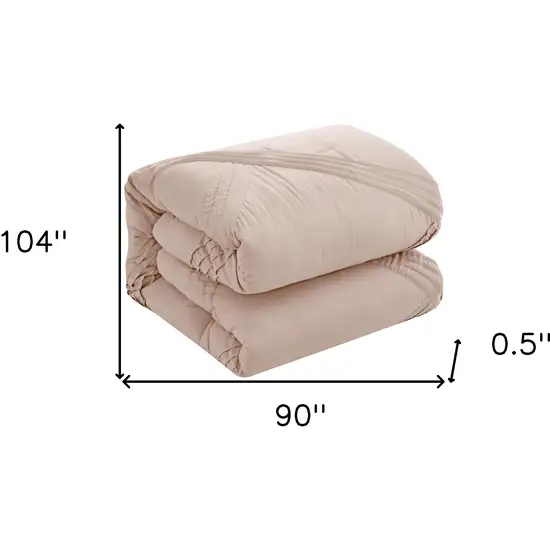 Blush King Polyester 140 Thread Count Washable Down Comforter Set Photo 8