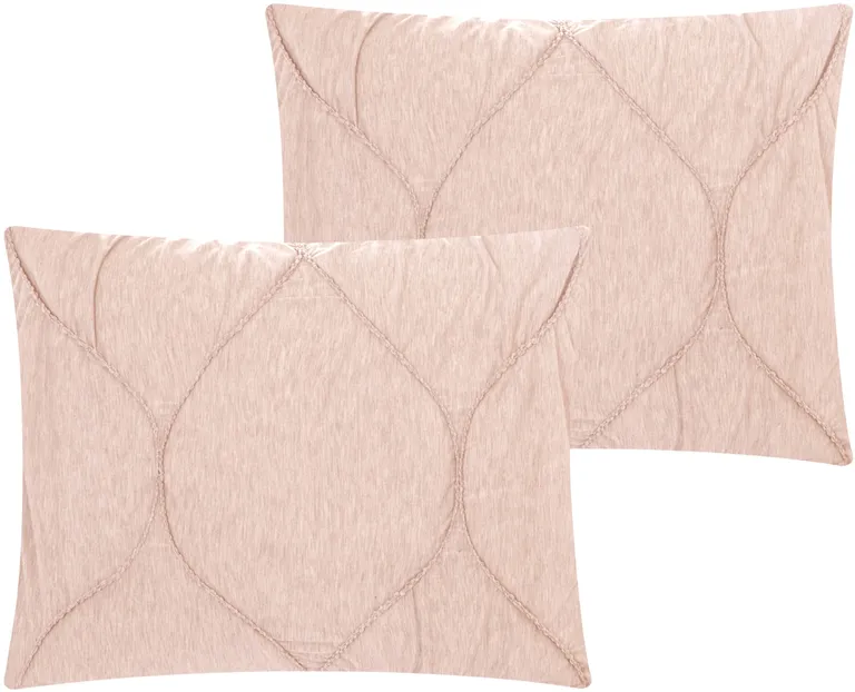 Blush King Polyester 130 Thread Count Washable Down Comforter Set Photo 3