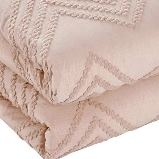 Blush Queen Polyester 180 Thread Count Washable Duvet Cover Set Photo 6