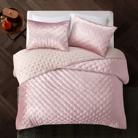 Blush Queen Polyester 220 Thread Count Washable Down Comforter Set Photo 4