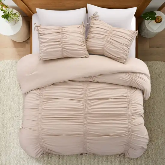 Blush Queen Polyester 180 Thread Count Washable Down Comforter Set Photo 5