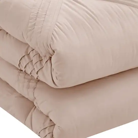 Blush Queen Polyester 180 Thread Count Washable Down Comforter Set Photo 5