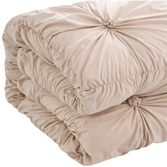 Blush Twin Polyester 180 Thread Count Washable Down Comforter Set Photo 6