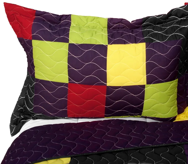 Break Free Party - 3PC Vermicelli - Quilted Patchwork Quilt Set (Full/Queen Size) Photo 2