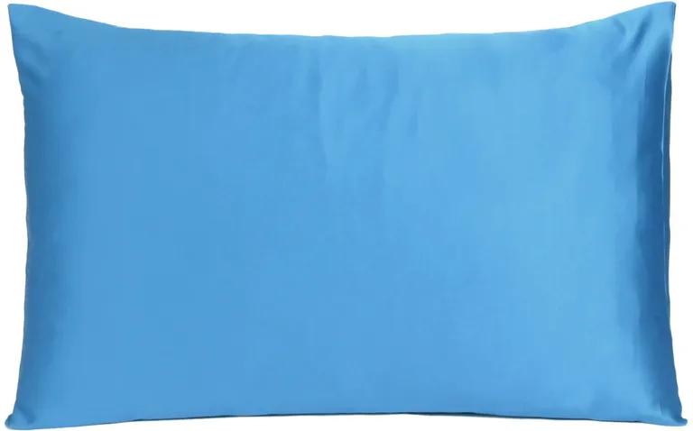 Bright Blue Dreamy Set Of 2 Silky Satin Queen Pillowcases Photo 2