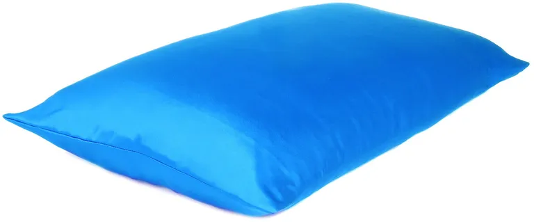 Bright Blue Dreamy Silky Satin King Size Pillowcase Photo 1