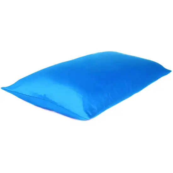 Bright Blue Dreamy Silky Satin King Size Pillowcase Photo 1