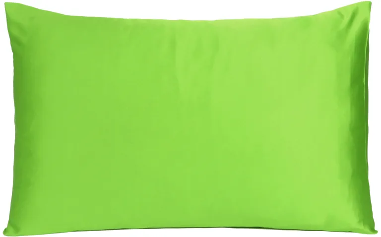 Bright Green Dreamy Set Of 2 Silky Satin King Pillowcases Photo 1