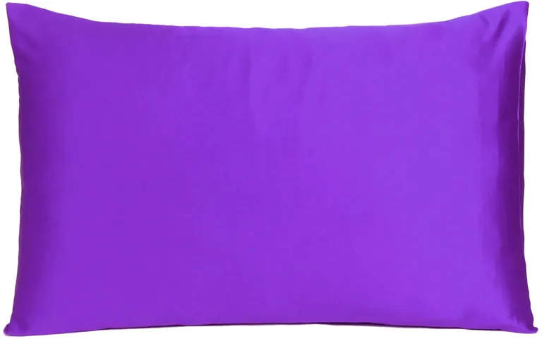 Bright Purple Dreamy Set Of 2 Silky Satin King Pillowcases Photo 2