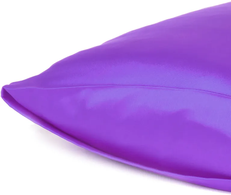 Bright Purple Dreamy Set Of 2 Silky Satin King Pillowcases Photo 5