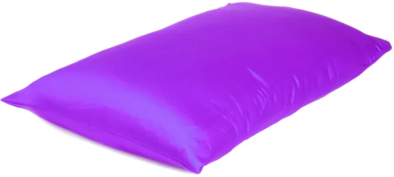 Bright Purple Dreamy Set Of 2 Silky Satin King Pillowcases Photo 3