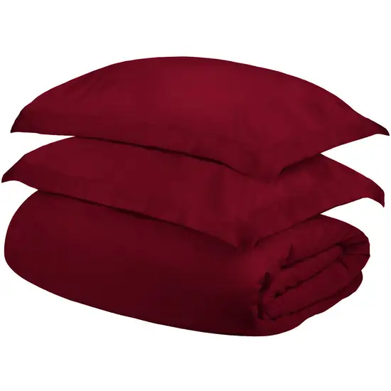 Burgundy King Cotton Blend 400 Thread Count Washable Duvet Cover Set Photo 1