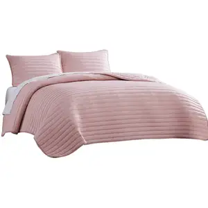 Photo of Cabe 3 Piece Queen Comforter Set, Polyester Puffer Channel Quilt