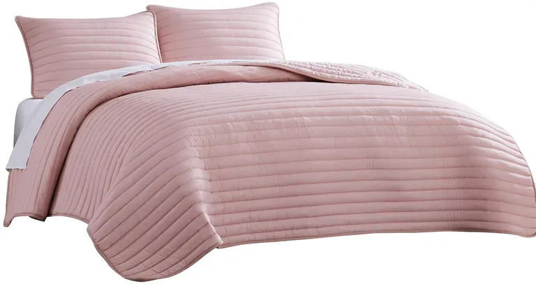 Cabe 3 Piece Queen Comforter Set, Polyester Puffer Channel Quilt Photo 1