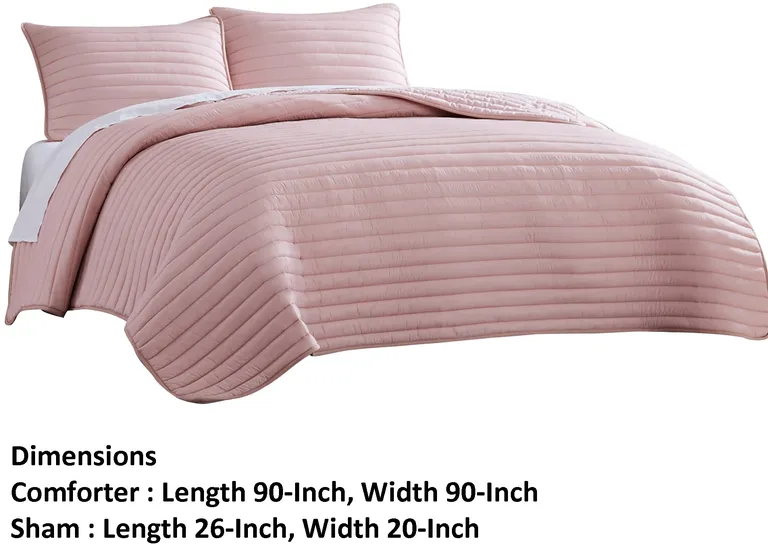 Cabe 3 Piece Queen Comforter Set, Polyester Puffer Channel Quilt Photo 5