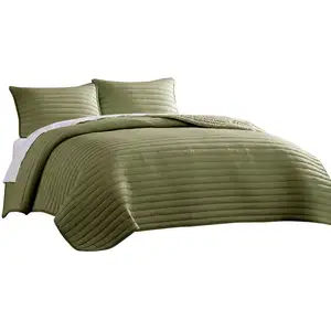 Photo of Cabe 3 Piece Queen Comforter Set, Polyester Puffer Channel Quilted