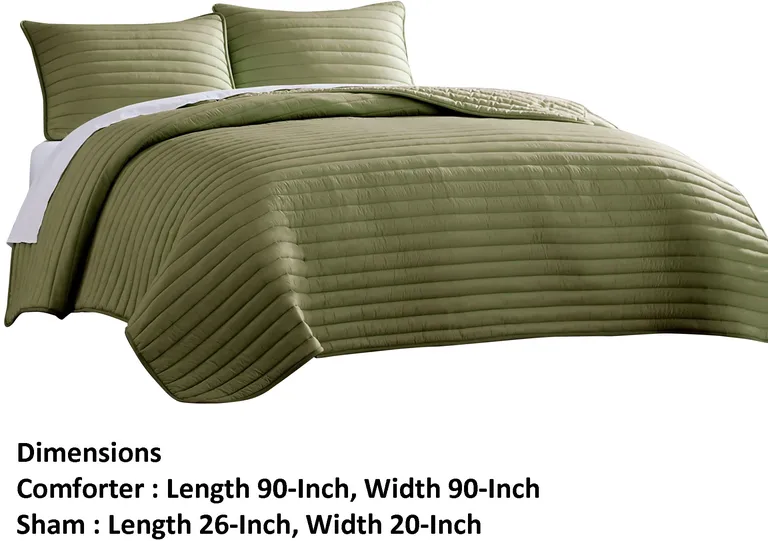 Cabe 3 Piece Queen Comforter Set, Polyester Puffer Channel Quilted Photo 5