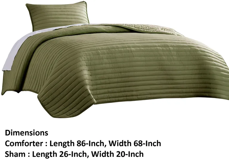 Cabe 2 Piece Twin Comforter Set, Polyester Puffer Channel Quilted Photo 5