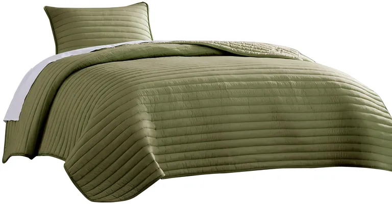 Cabe 2 Piece Twin Comforter Set, Polyester Puffer Channel Quilted Photo 1