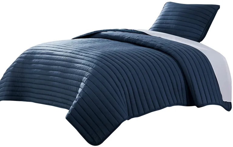 Cabe 2 Piece Twin Comforter Set, Polyester Puffer Channel Quilted Photo 1