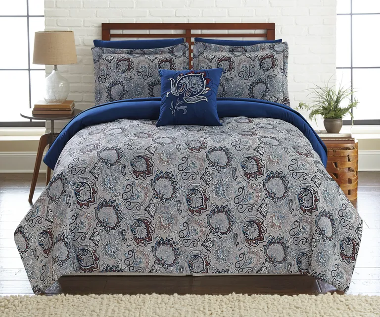 Caen 8 Piece Full Size Printed Reversible Comforter Set The Urban Port Photo 1