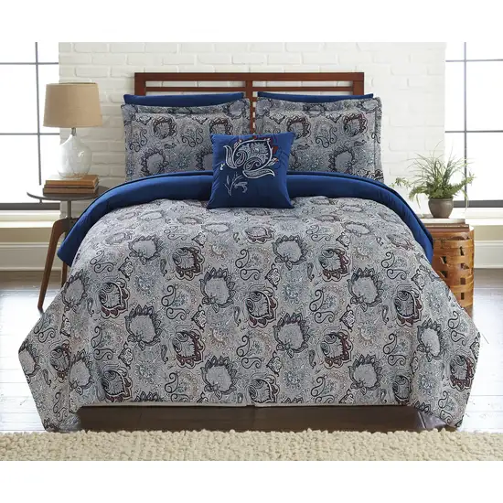 Caen 8 Piece Full Size Printed Reversible Comforter Set The Urban Port Photo 1