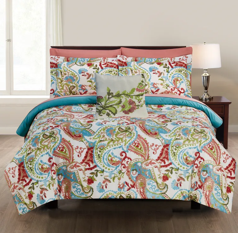 Caen 8 Piece Paisley Print California King Size Bed Set The Urban Port Photo 1