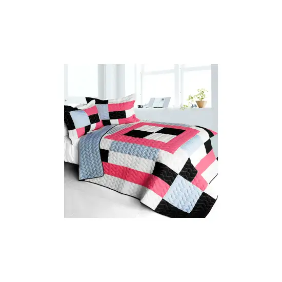 Campus Belle -  3PC Vermicelli - Quilted Patchwork Quilt Set (Full/Queen Size) Photo 2