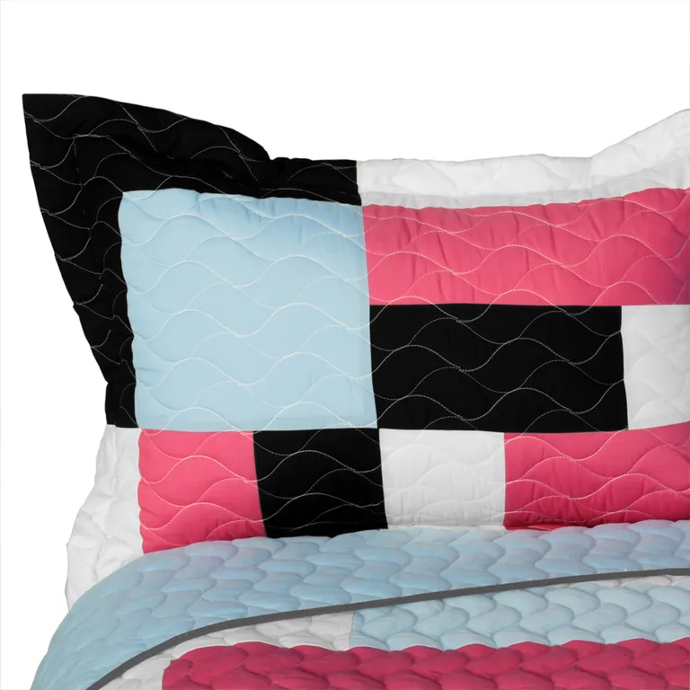 Campus Belle - 3PC Vermicelli - Quilted Patchwork Quilt Set (Full/Queen Size) Photo 2