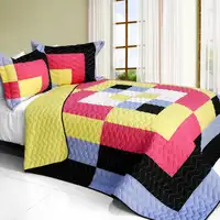 Photo of Charming Perfume - 3PC Vermicelli - Quilted Patchwork Quilt Set (Full/Queen Size)