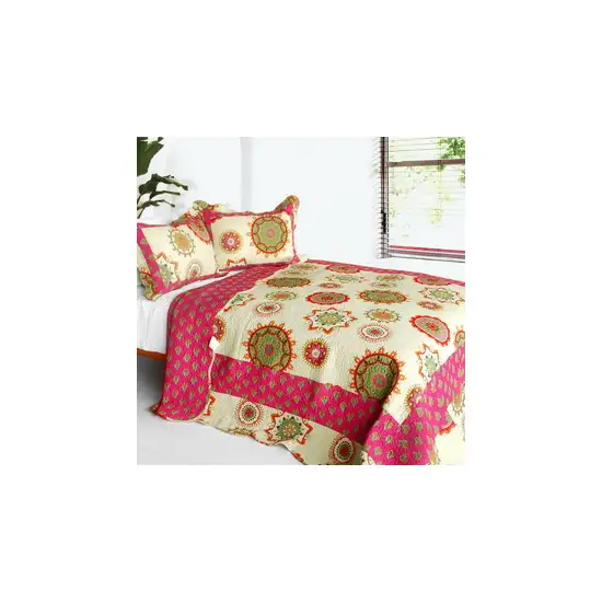 Children of Heaven -  3PC Cotton Contained Vermicelli-Quilted Patchwork Quilt Set (Full/Queen Size) Photo 1