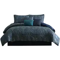Photo of Clover 7 Piece Soft Polyester King Comforter Set, Jacquard Pattern