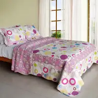 Photo of Colorful Bubble - Cotton 3PC Vermicelli-Quilted Patchwork Quilt Set (Full/Queen Size)