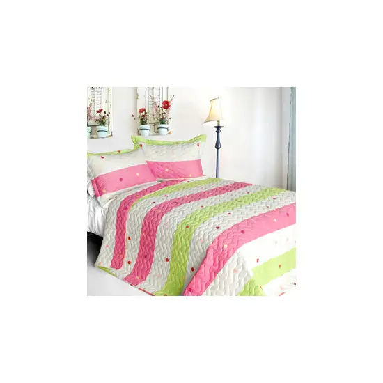 Colorful Life -  Cotton 3PC Vermicelli-Quilted Patchwork Quilt Set (King Size) Photo 2