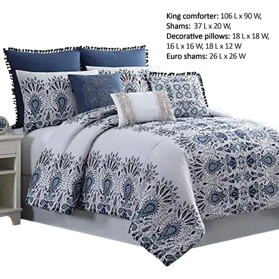 Constan?a 8 Piece King Comforter Set with Floral Print The Urban Port Photo 2