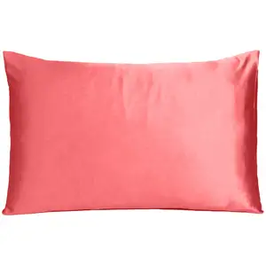 Photo of Coral Dreamy Set Of 2 Silky Satin King Pillowcases