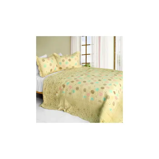 Corda -  3PC Cotton Contained Vermicelli-Quilted Patchwork Quilt Set (Full/Queen Size) Photo 1