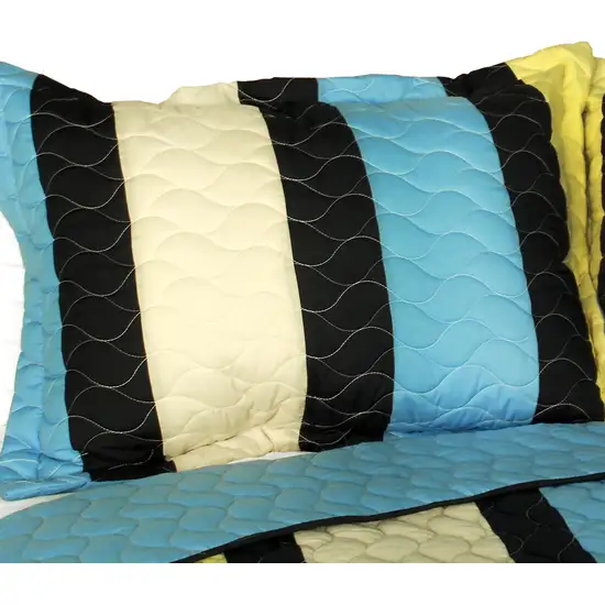 Cuckoo's Calling -  3PC Vermicelli-Quilted Patchwork Quilt Set (Full/Queen Size) Photo 2