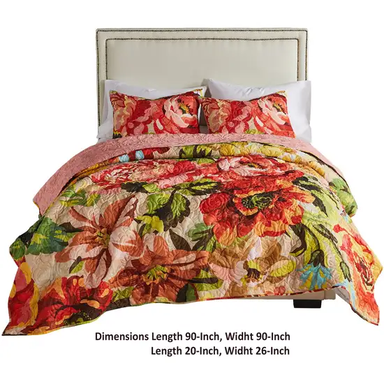 Dahl 3 Piece Queen Quilt Set, 2 Pillow Shams, Polyester Fill Photo 5