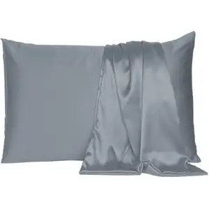 Photo of Dark Gray Dreamy Set Of 2 Silky Satin King Pillowcases