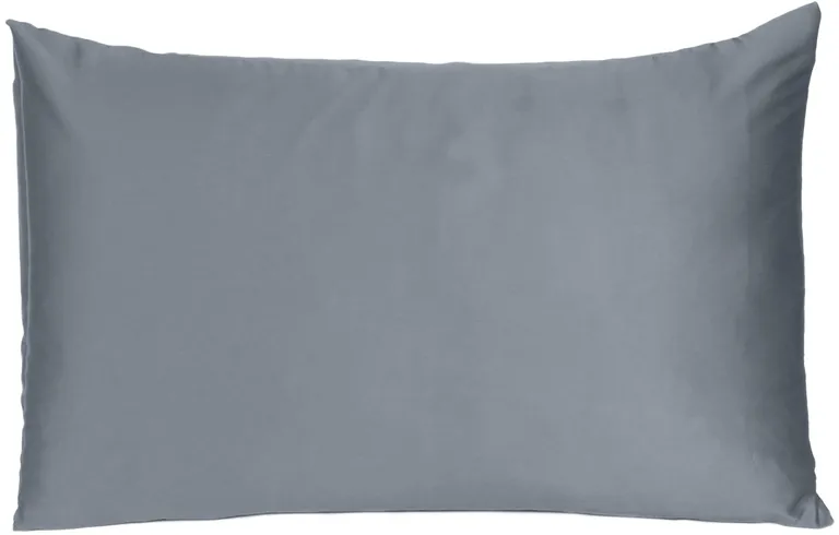 Dark Gray Dreamy Set Of 2 Silky Satin King Pillowcases Photo 2