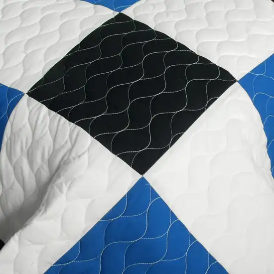 Delicate Plaid - A -  Vermicelli-Quilted Patchwork Plaid Quilt Set Full/Queen Photo 4