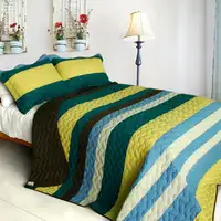 Photo of Distant Letter - 3PC Vermicelli-Quilted Patchwork Quilt Set (Full/Queen Size)