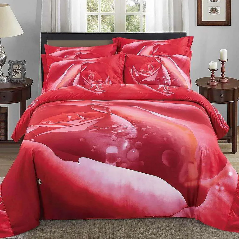 Dolce Mela Floral Bedding -, Luxury size Duvet Cover Set Photo 4