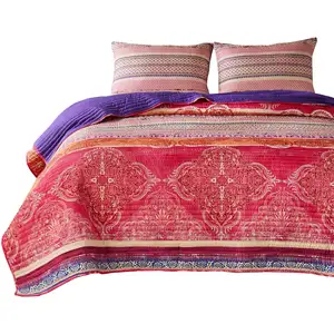 Photo of Dora 3 Piece Bohemian Full Quilt Set, Medallion, Paisley