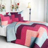 Photo of Dream Garden - Brand New Vermicelli-Quilted Patchwork Quilt Set Full/Queen