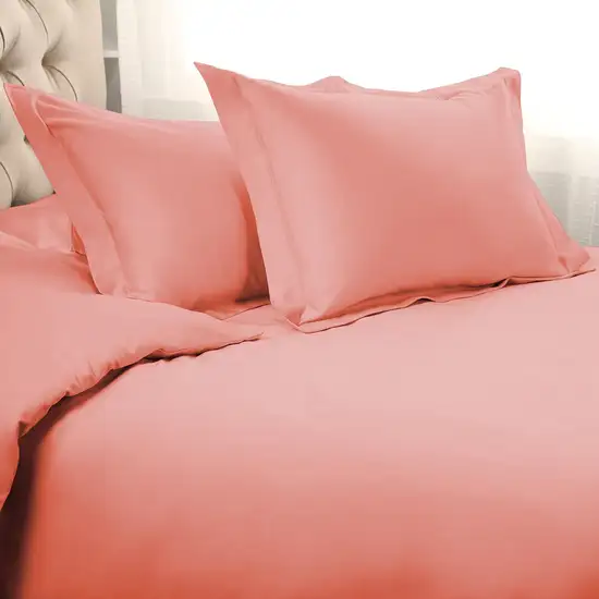 Dusty Rose King Cotton Blend 1500 Thread Count Washable Duvet Cover Set Photo 2